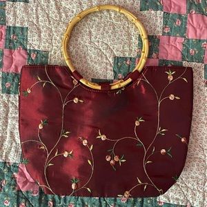 Satin Embroidered Handbag